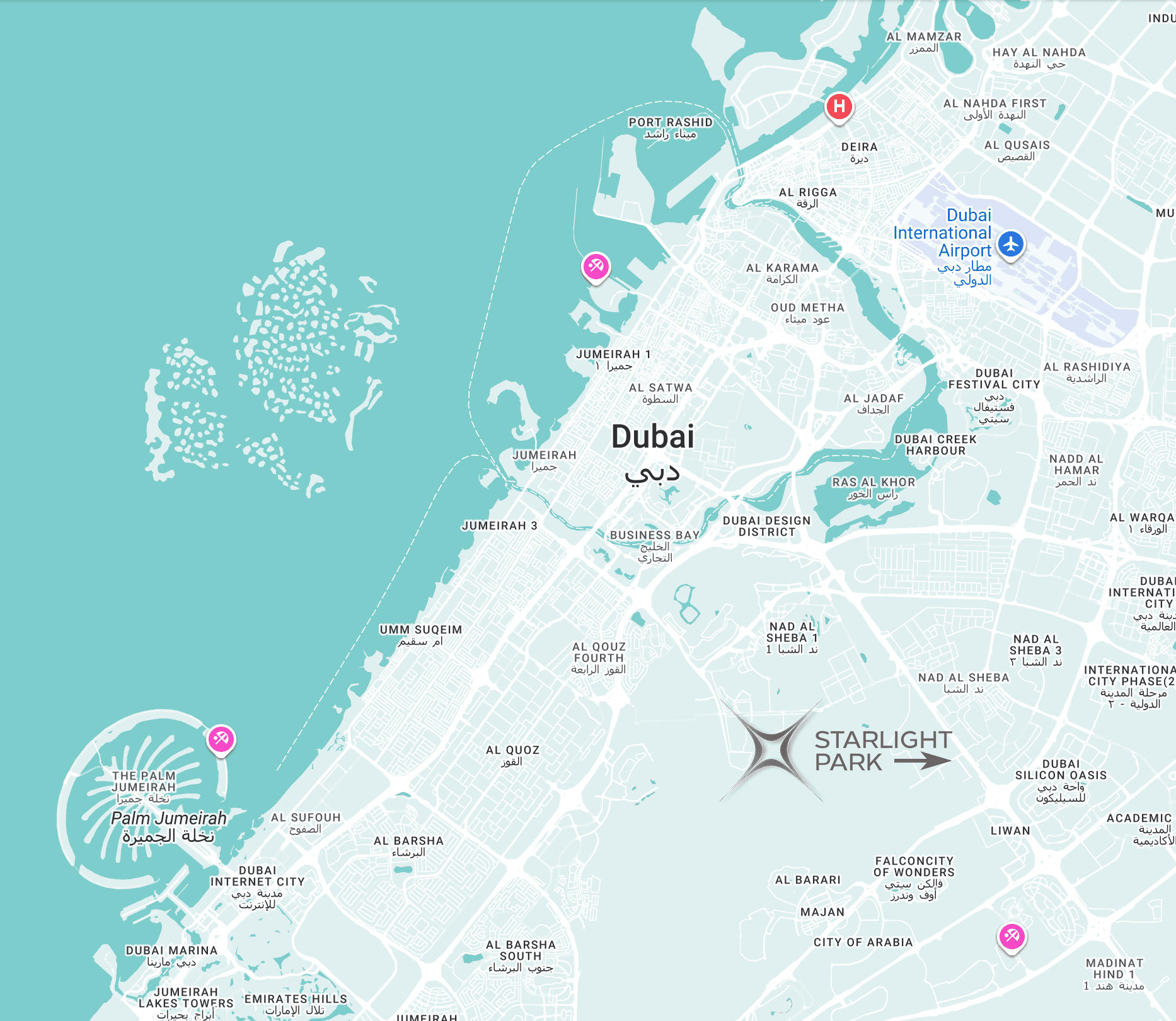 Starlight Park Location Map - Dubai